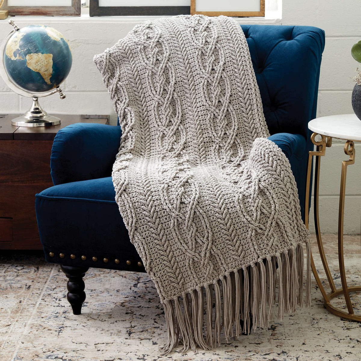 Crochet Blanket made in Bernat Maker Home Dec yarn