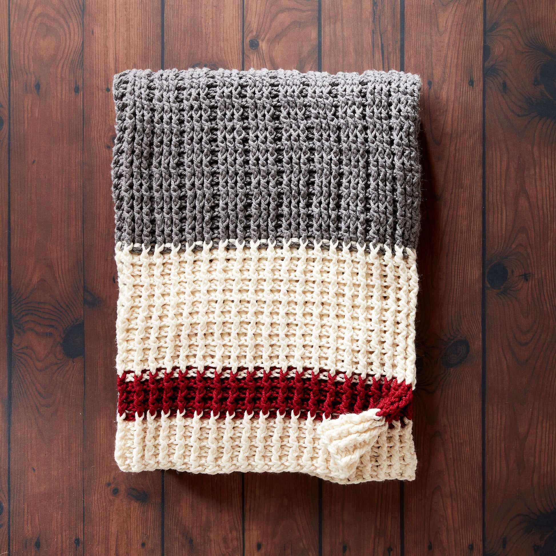 Bernat Lumberjack Crochet Throw Crochet Blanket made in Bernat Softee Chunky yarn