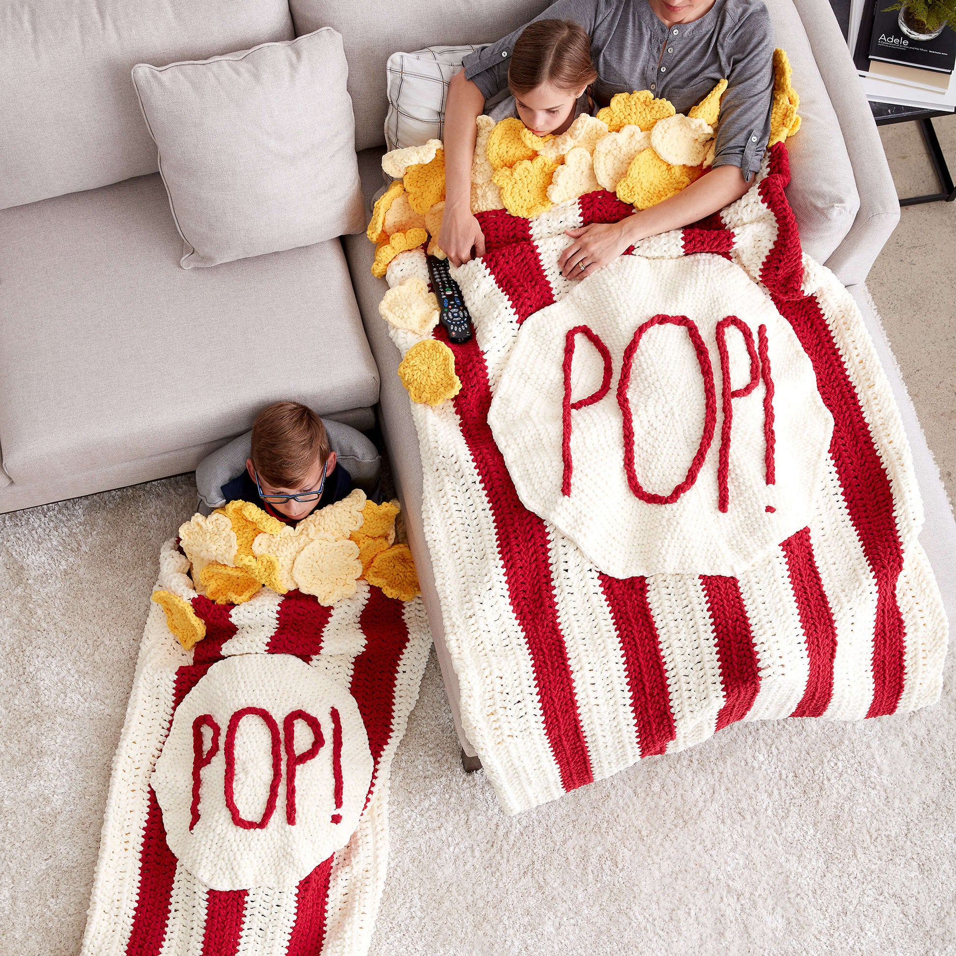 Free Bernat Pop! Pop! Popcorn Crochet Snuggle Sack Pattern