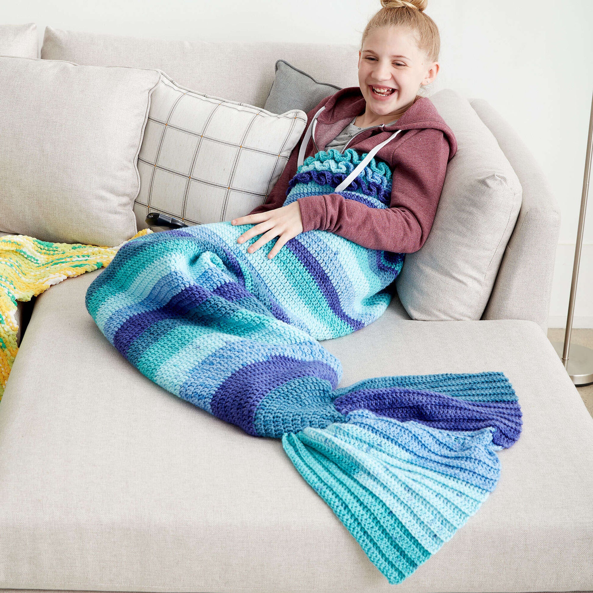 Free Bernat Crochet Mermaid Tail Snuggle Sack Pattern