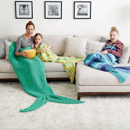 Bernat Crochet Mermaid Tail Snuggle Sack Crochet Blanket made in Bernat Pop! yarn