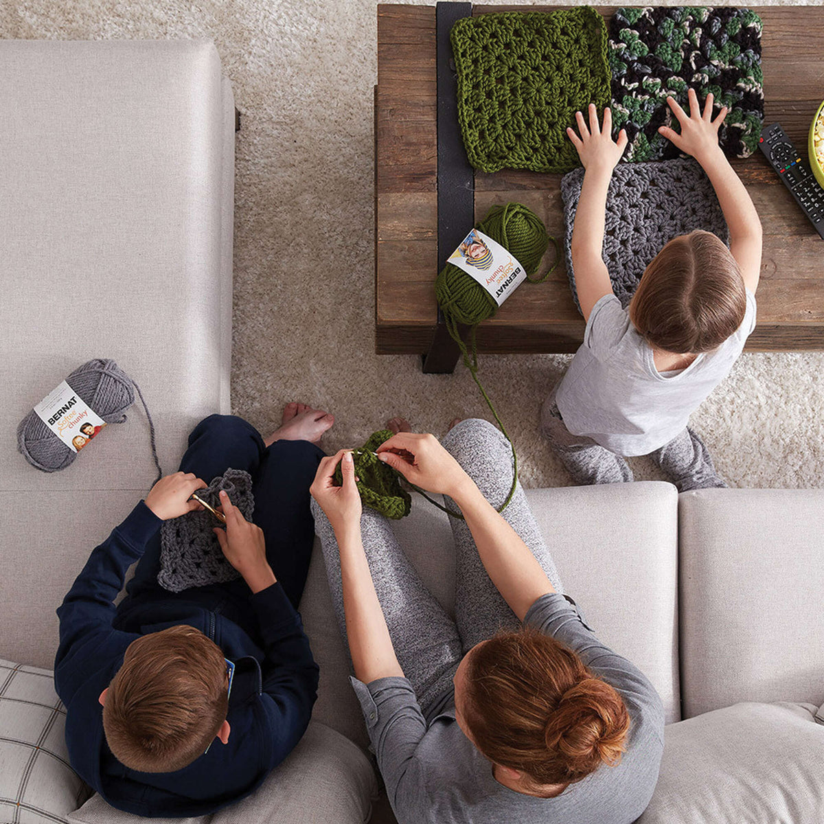 Crochet Blanket made in Bernat Softee Chunky yarn