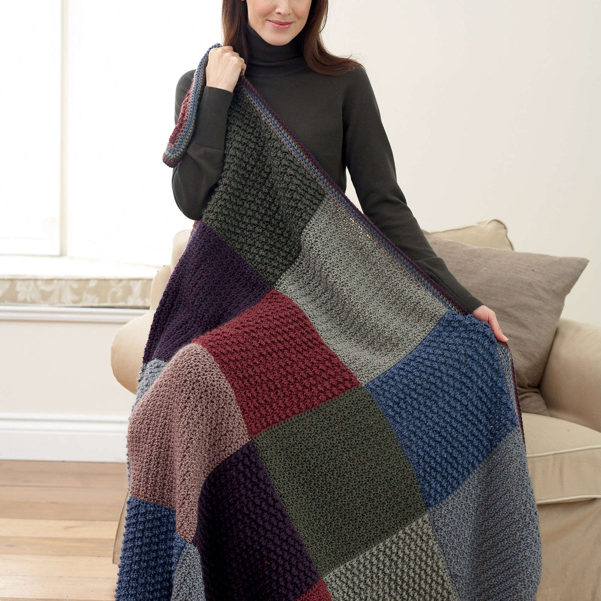 Crochet Blanket made in Bernat Satin yarn