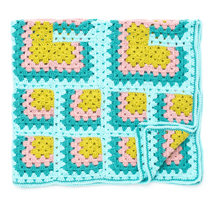 Bernat Crochet Mitered Granny Square Throw Crochet Blanket made in Bernat Super Value yarn