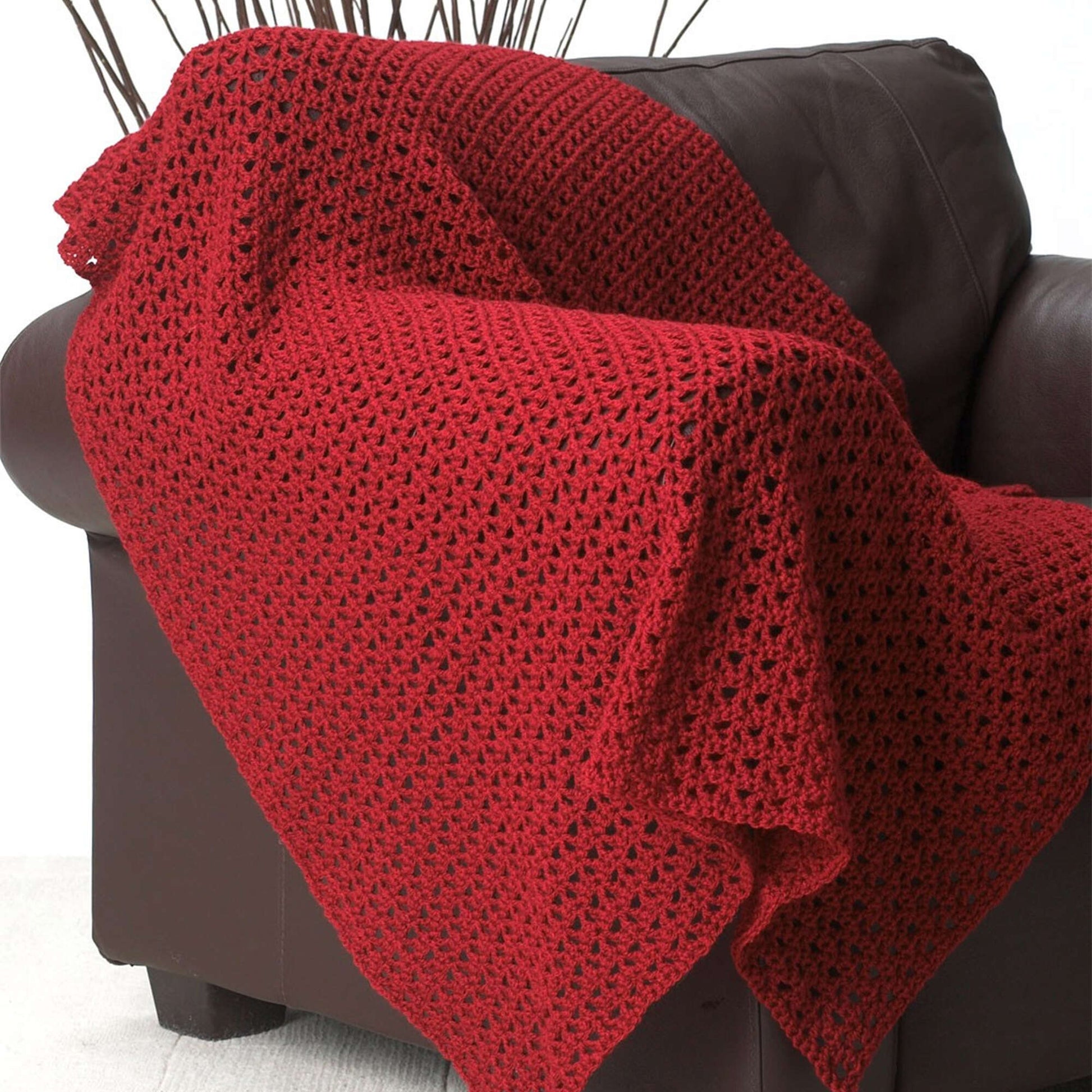 Free Bernat Red Crochet Blanket Pattern