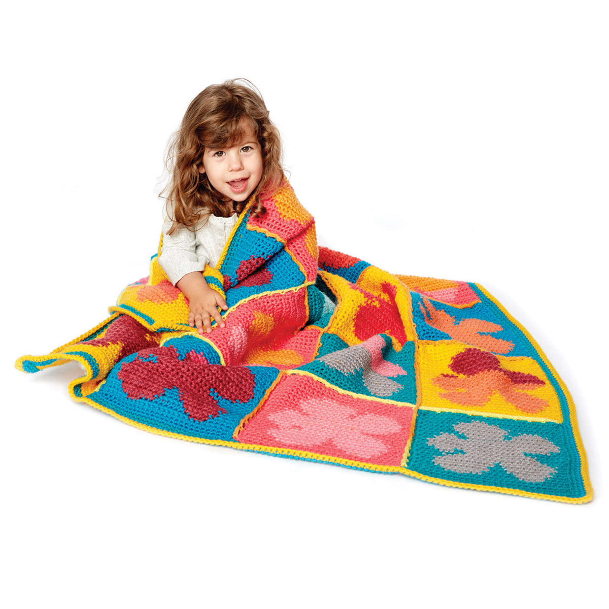 Crochet Blanket made in Bernat Pop! yarn