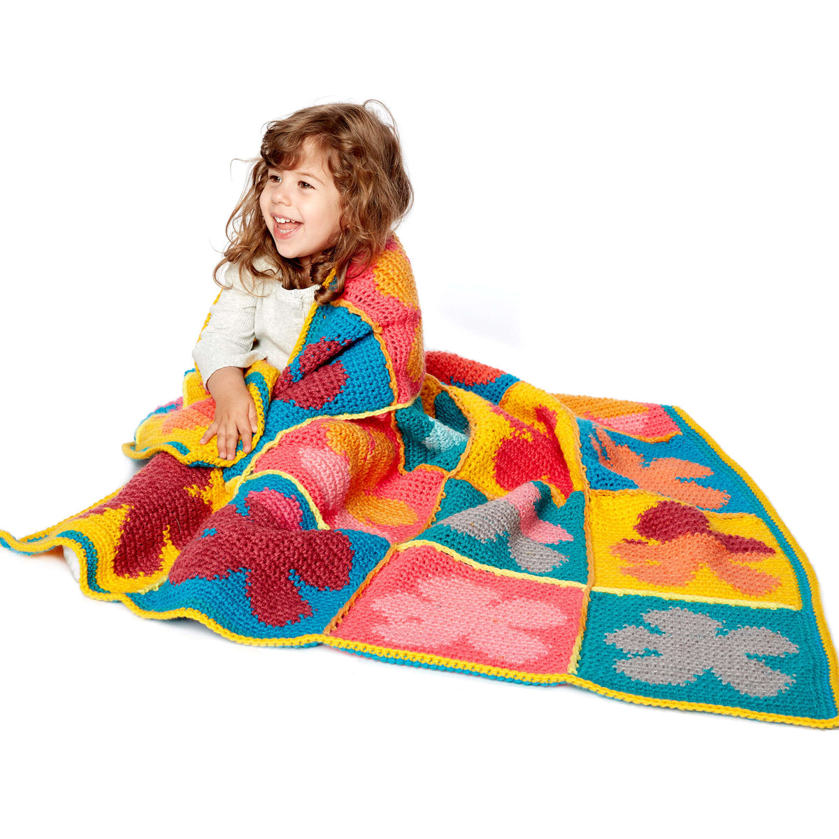 Crochet Blanket made in Bernat Pop! yarn