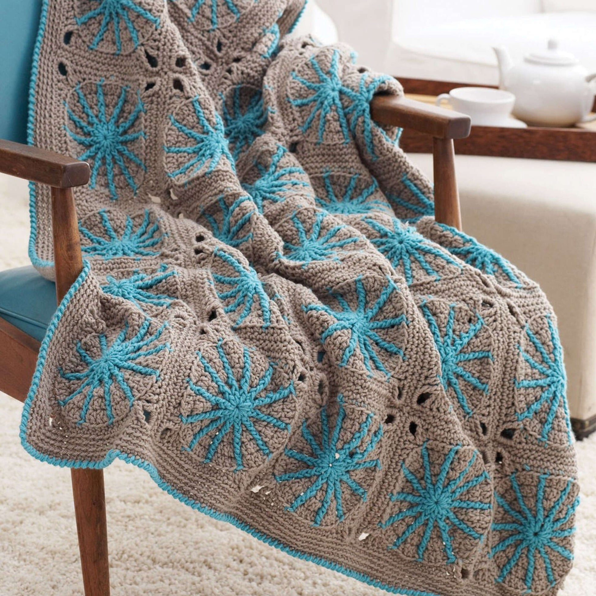 Free Bernat Starburst Crochet Blanket Pattern