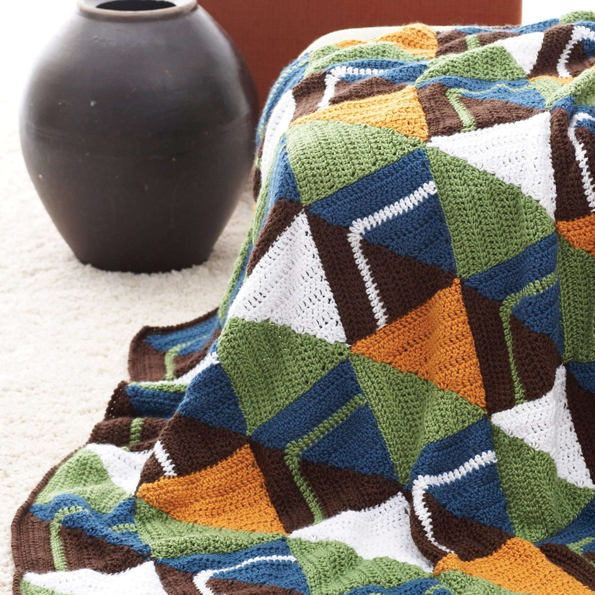 Crochet Blanket made in Bernat Satin yarn