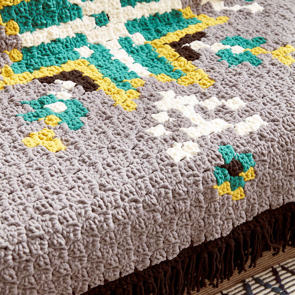 Crochet Blanket made in Bernat Blanket yarn