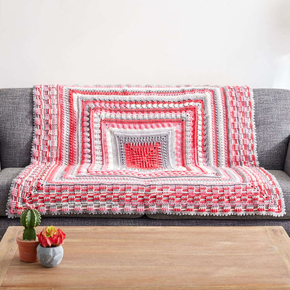 Bernat Crochet Study Of Texture Afghan Crochet Blanket made in Bernat Pop! yarn