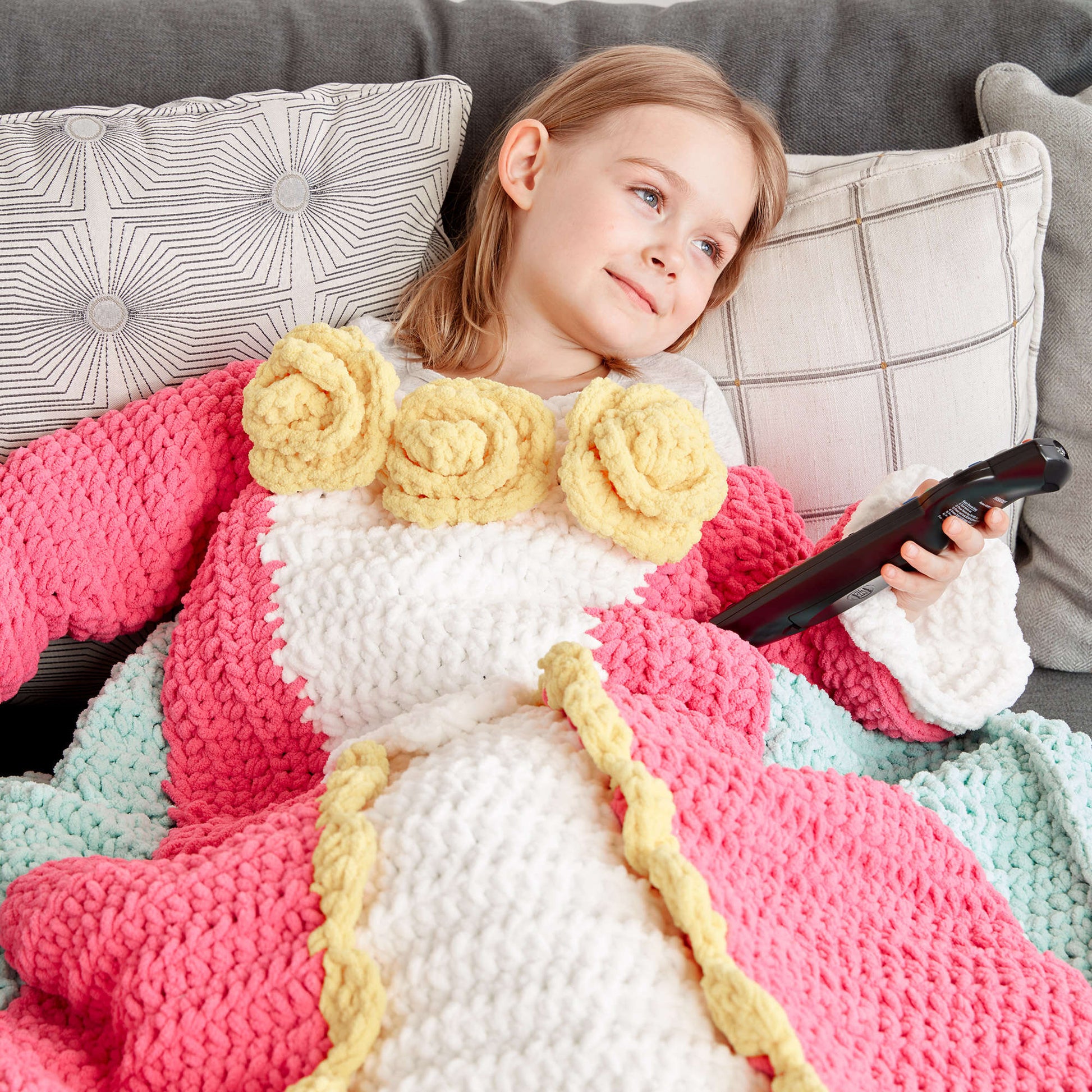 Bernat Dreamy Princess Crochet Snuggle Sack Crochet Blanket made in Bernat Baby Blanket yarn