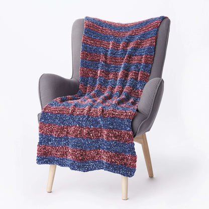 Bernat Crochet Striped Afghan Crochet Blanket made in Bernat Velvet yarn