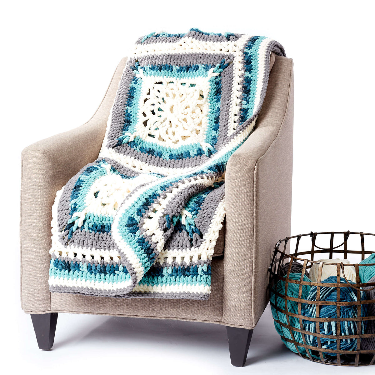 Crochet Blanket made in Bernat Blanket yarn