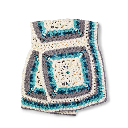 Bernat Country Snow Window Afghan Crochet Blanket made in Bernat Blanket yarn
