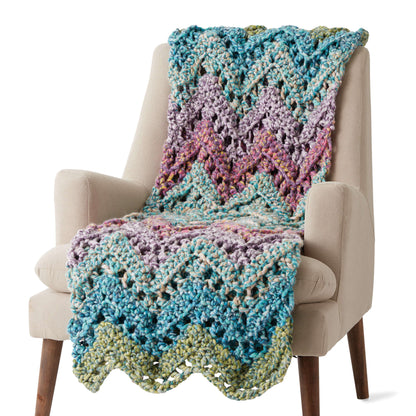 Bernat Peaks & Valleys Crochet Blanket Crochet Blanket made in Bernat Colorwhirl yarn