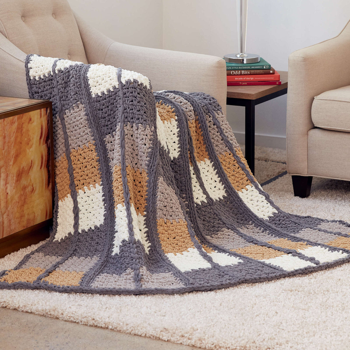 Crochet Blanket made in Bernat Blanket yarn