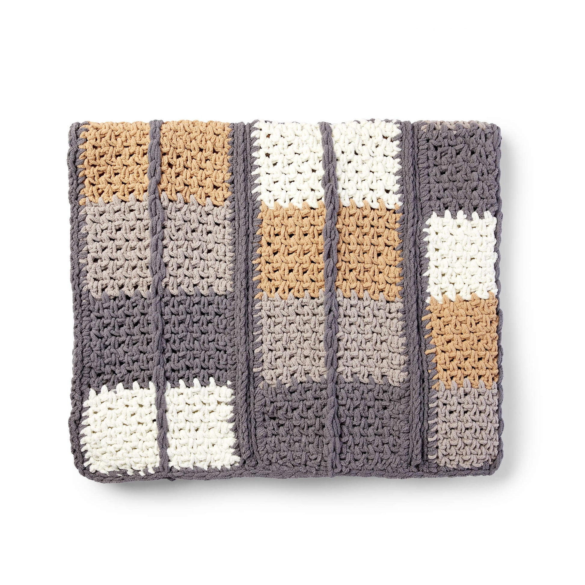 Free Bernat Keep In Check Crochet Blanket Pattern