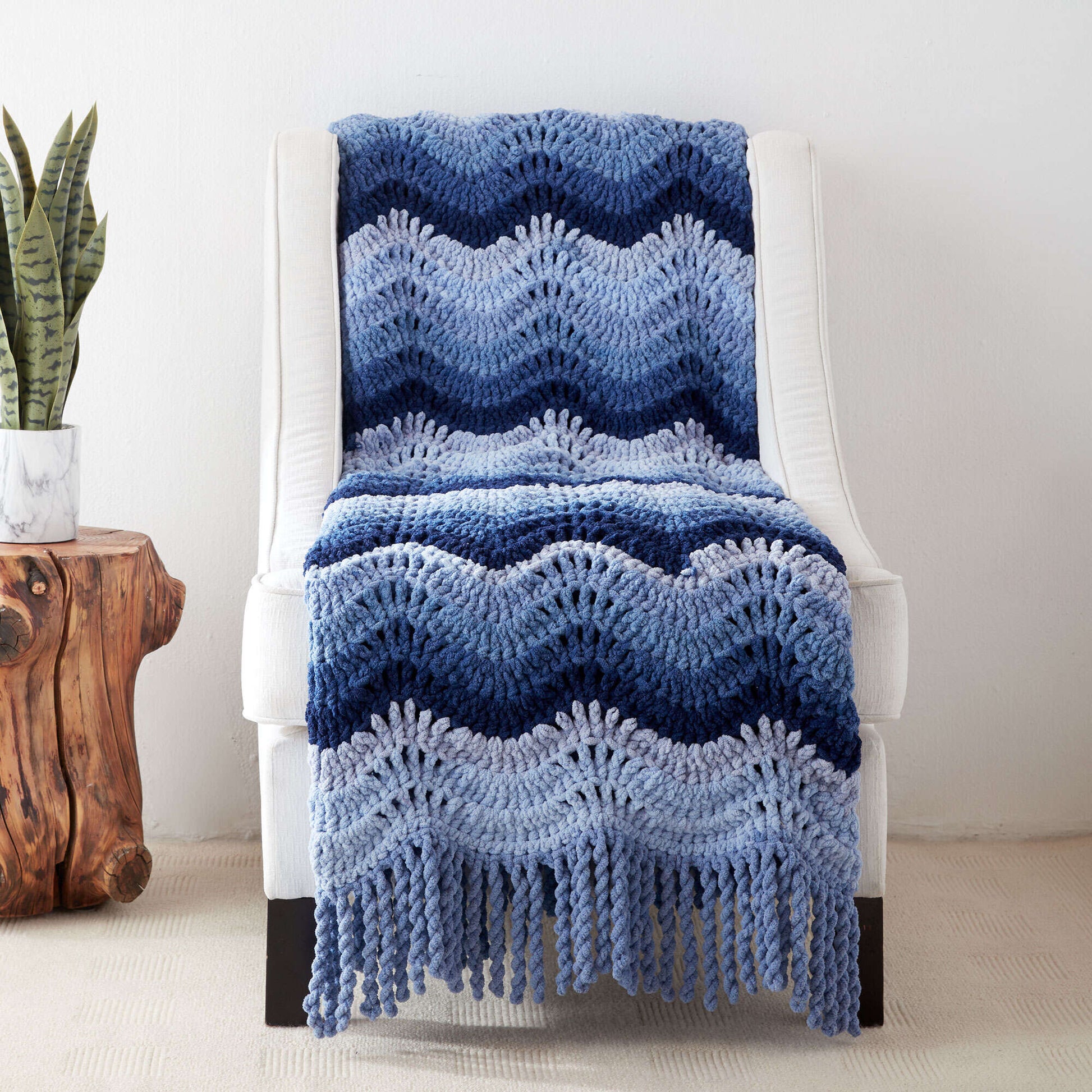 Free Bernat High Tide Crochet Blanket Pattern
