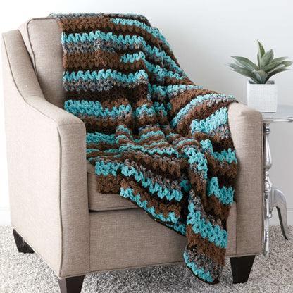 Bernat Easy Vee-sy Crochet Throw Crochet Blanket made in Bernat Home Bundle yarn