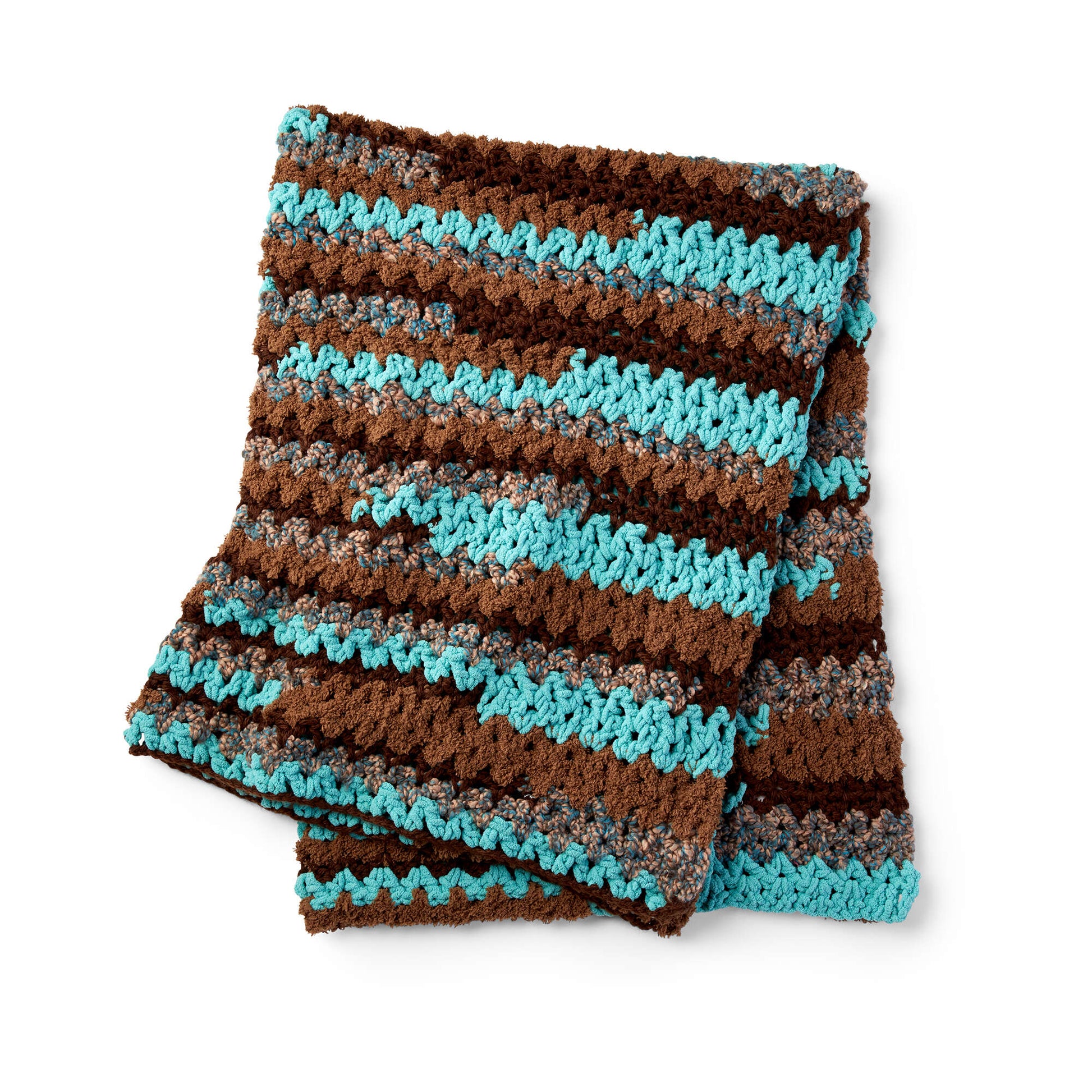 Bernat Easy Vee-sy Crochet Throw Crochet Blanket made in Bernat Home Bundle yarn