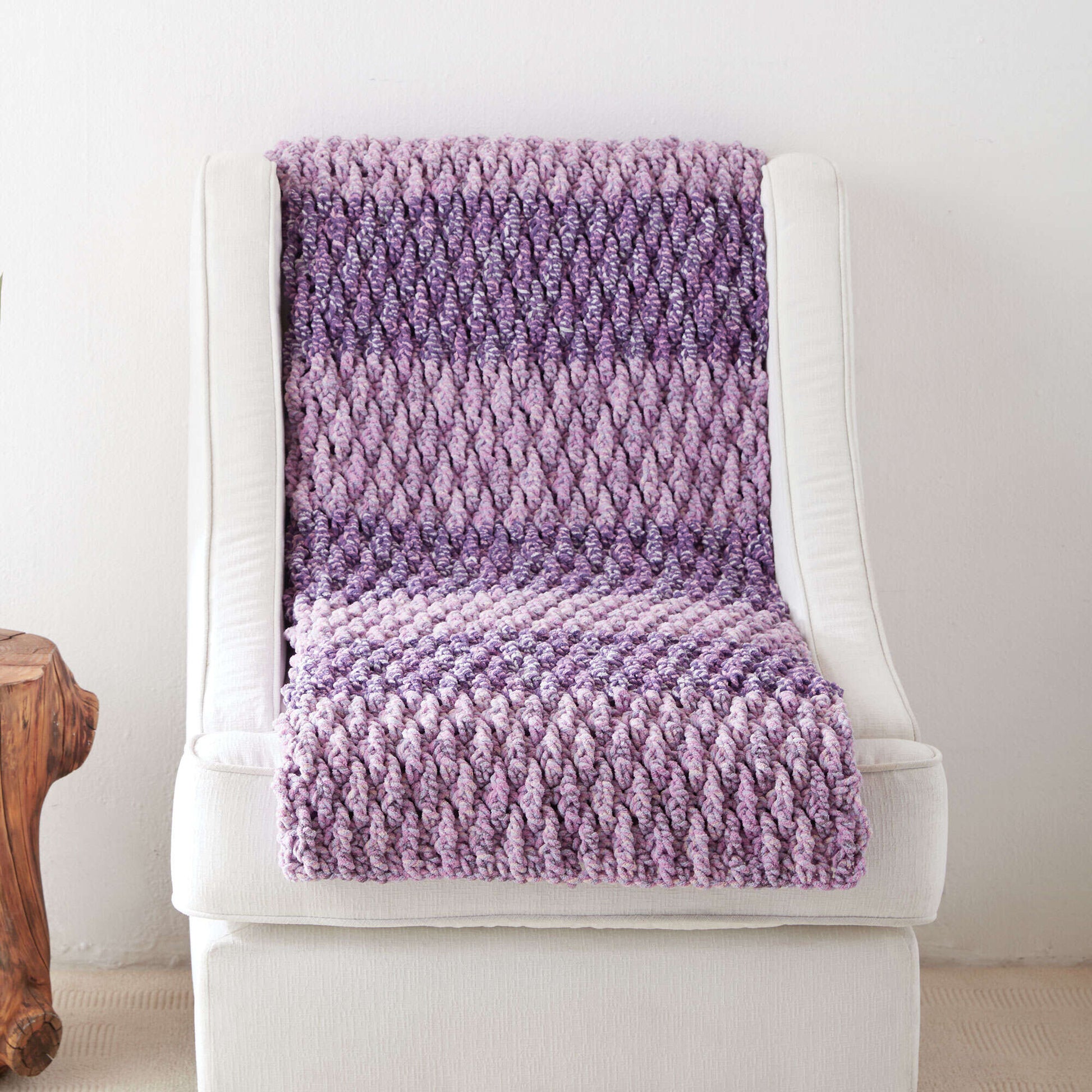 Free Bernat Textured Life Crochet Blanket Pattern