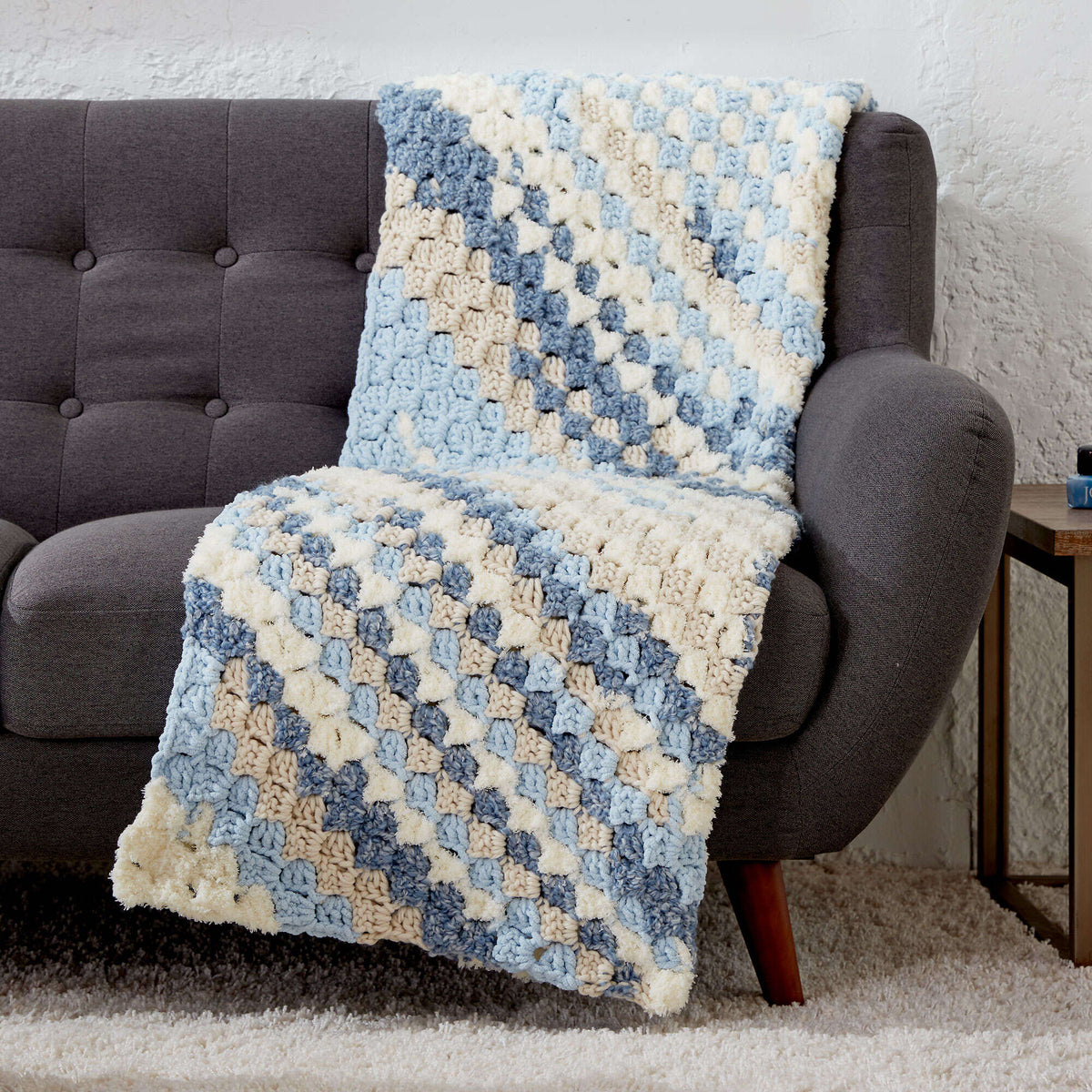 Crochet Blanket made in Bernat Home Bundle yarn