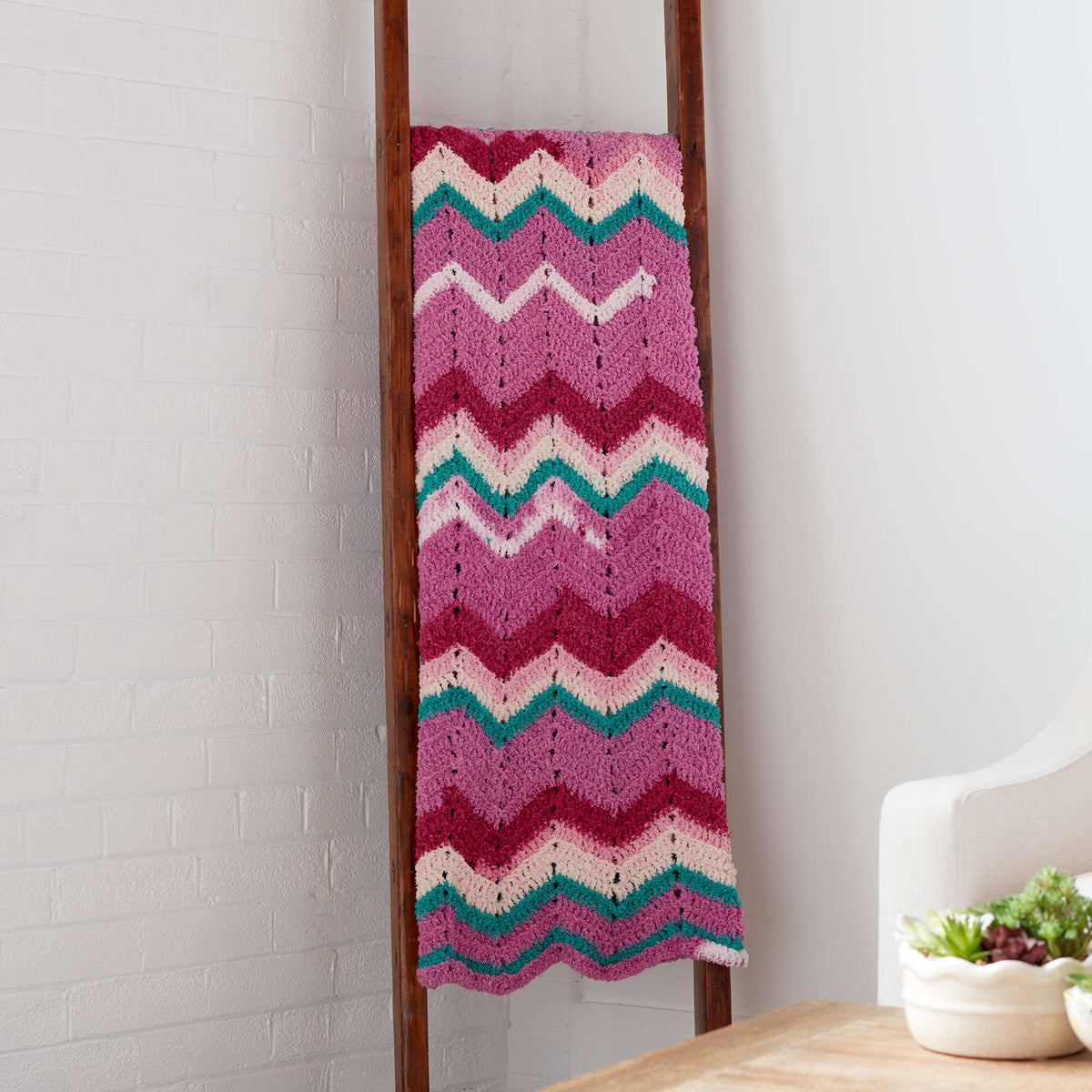 Crochet Blanket made in Bernat Blanket Breezy yarn