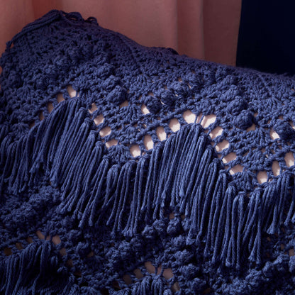 Bernat Bobble And Fringe Crochet Blanket Crochet Blanket made in Bernat Softee Chunky yarn