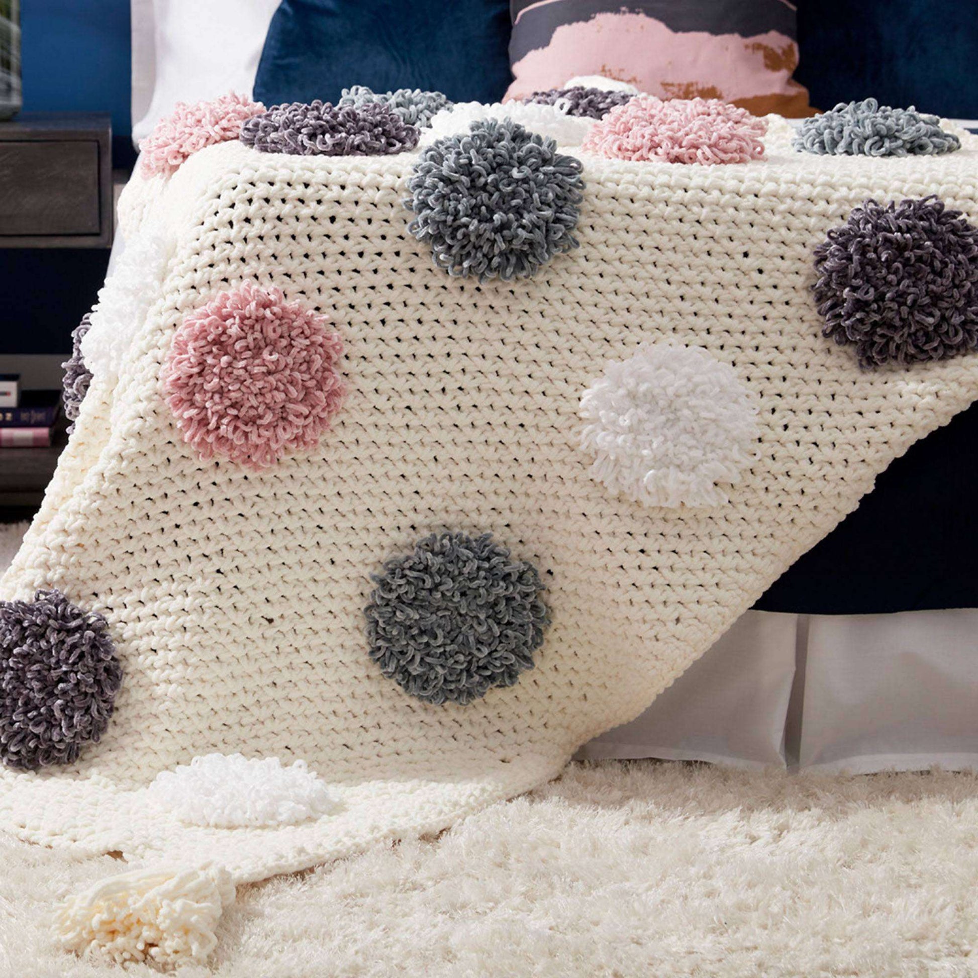 Free Bernat Loopy Dots Crochet Blanket Pattern