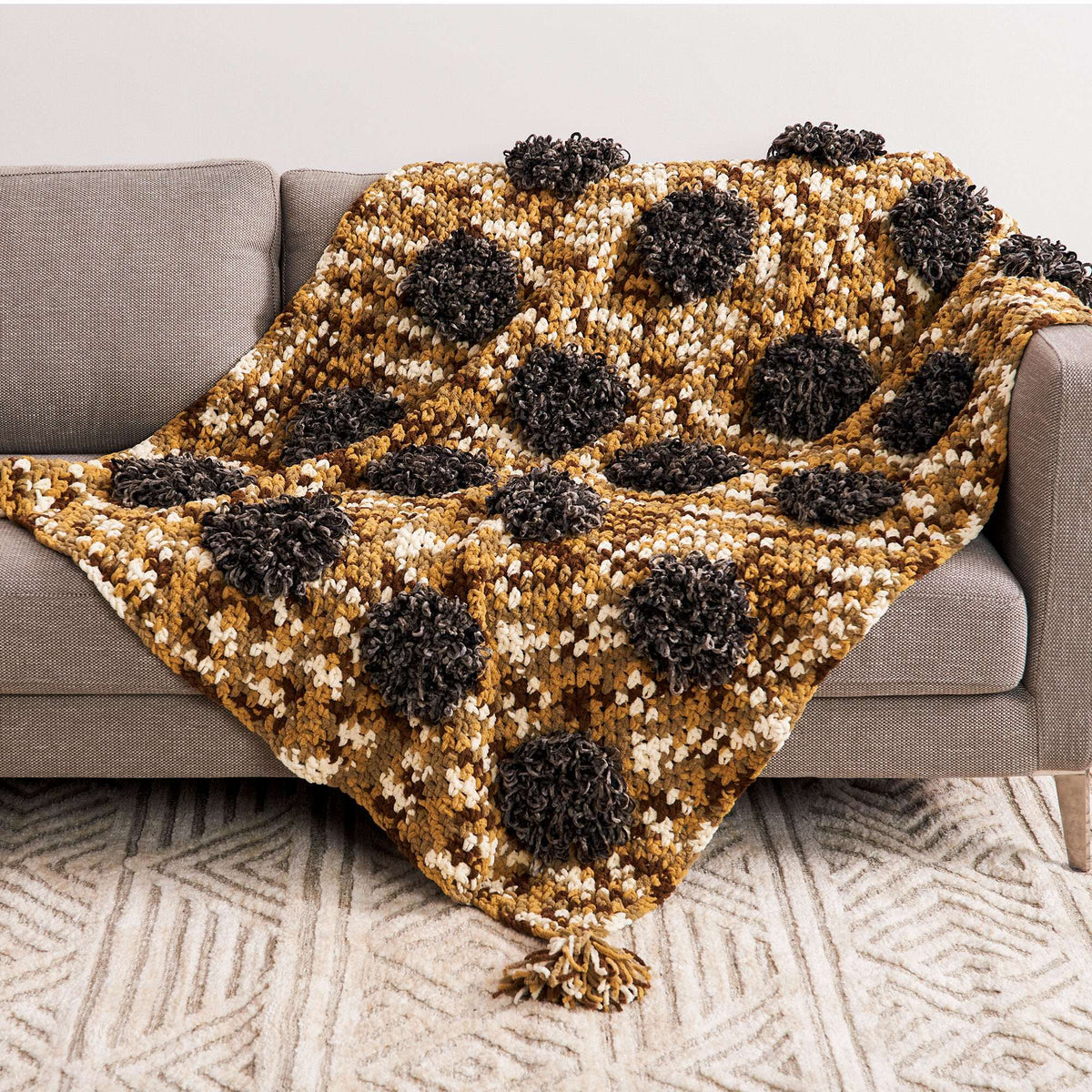 Crochet Blanket made in Bernat Blanket yarn