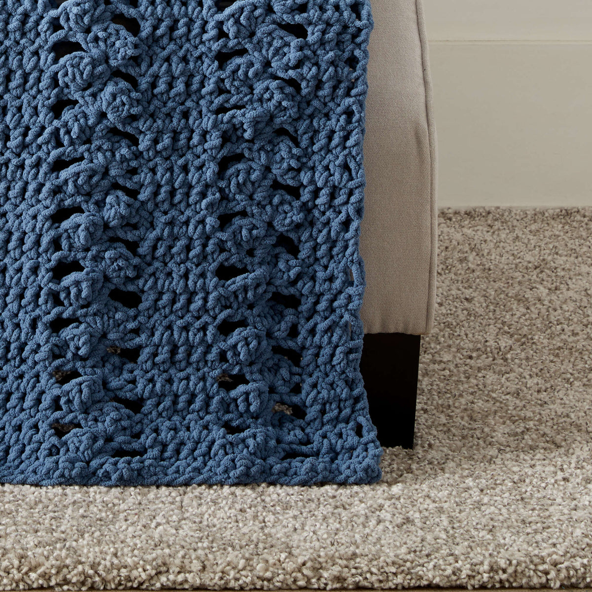 Crochet Blanket made in Bernat Blanket yarn