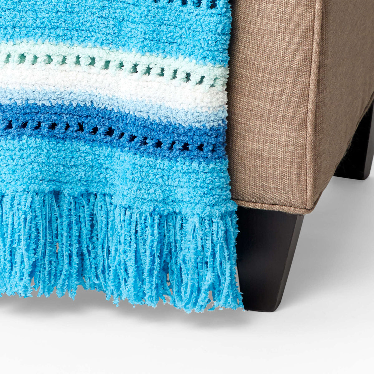 Crochet Blanket made in Bernat Blanket Breezy yarn