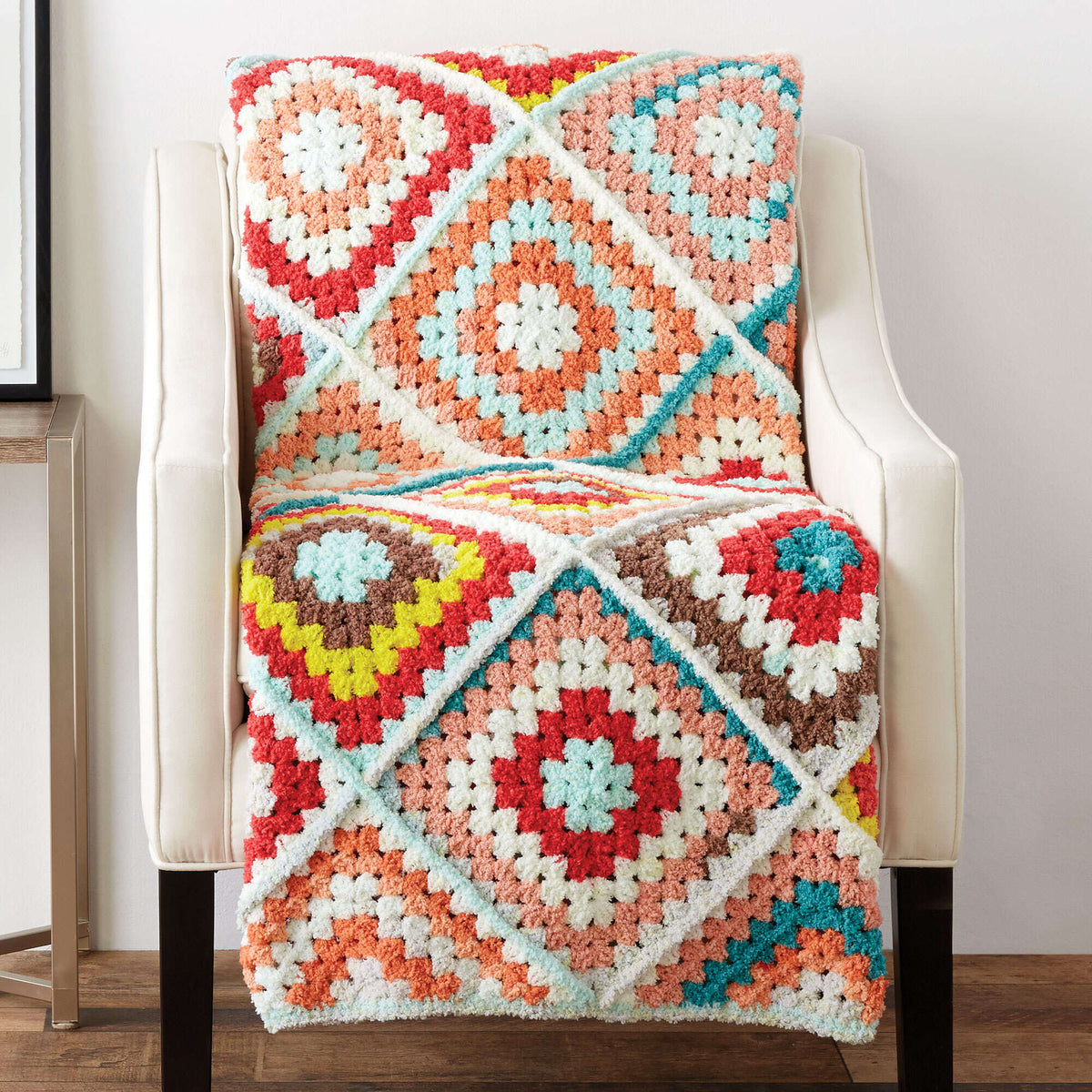 Crochet Blanket made in Bernat Blanket Breezy yarn
