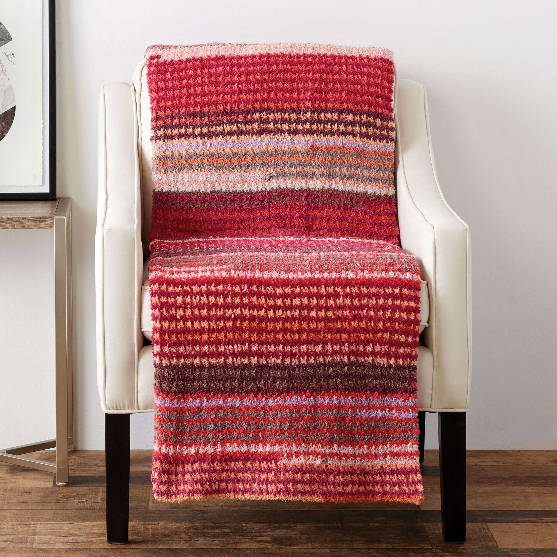 Free Bernat Striping Houndstooth Crochet Blanket Pattern