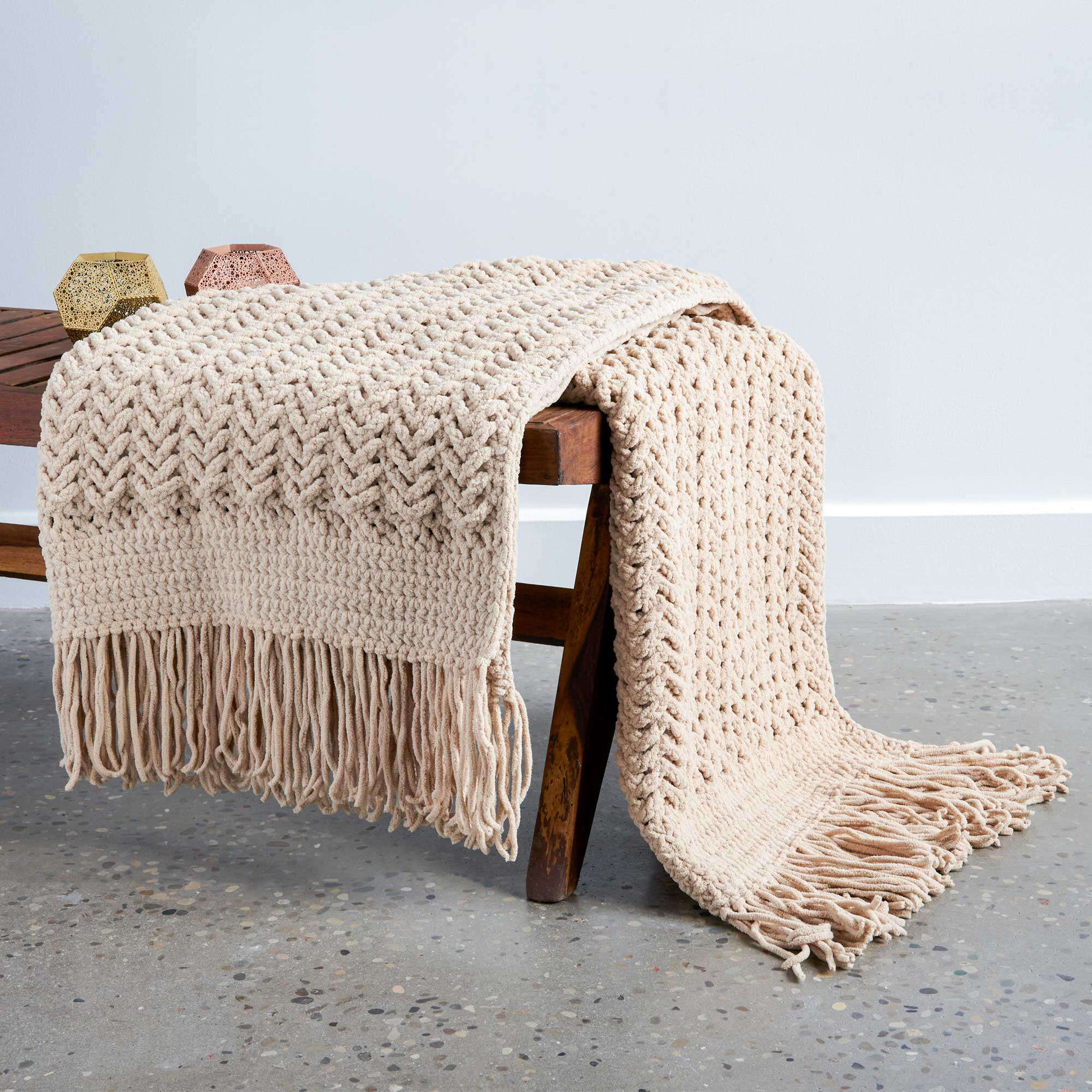 Free Bernat Herringbone Crochet Blanket Pattern