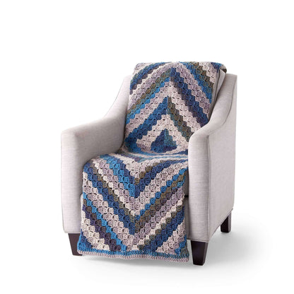 Bernat Radiating Rectangles Crochet Blanket Crochet Blanket made in Bernat Wavelength yarn