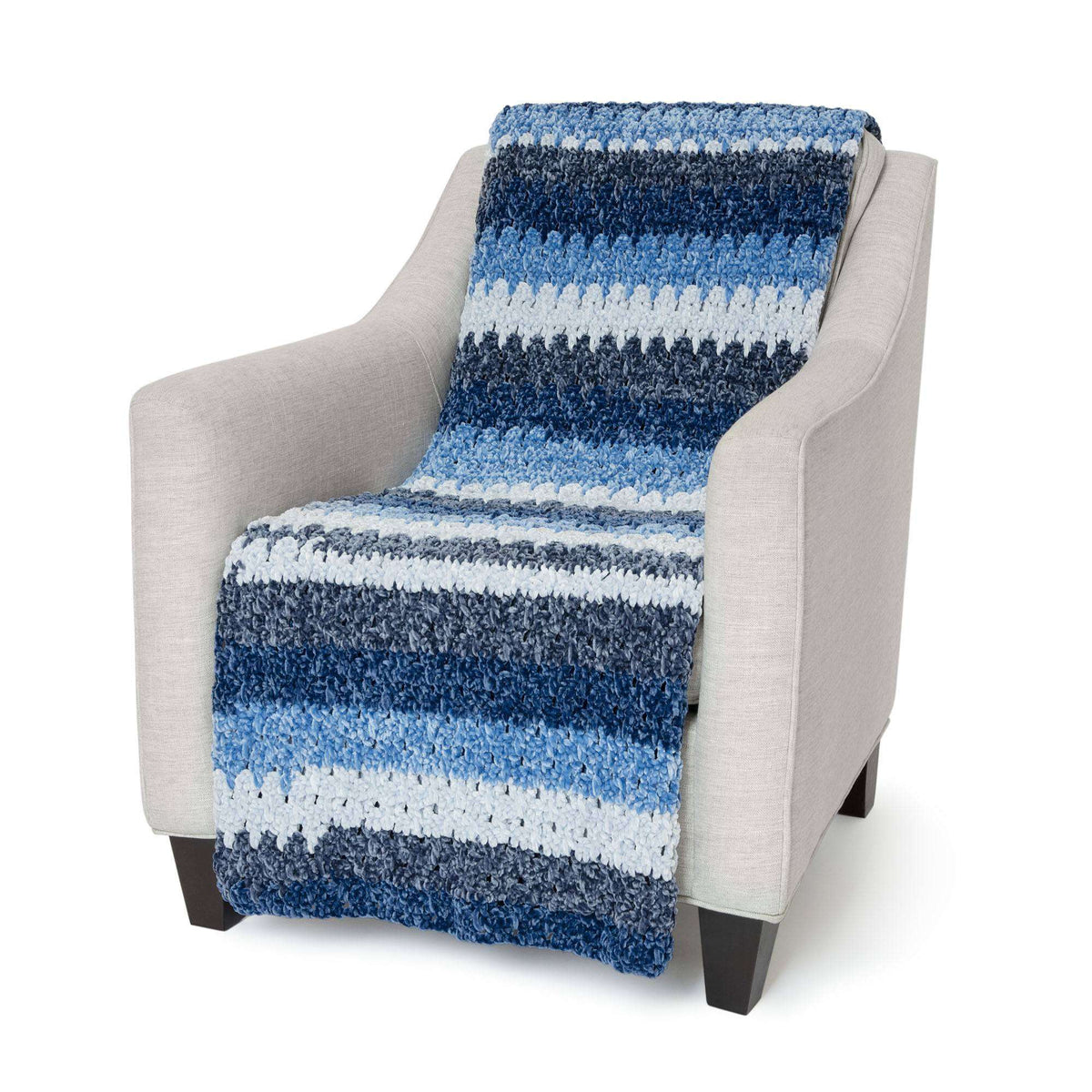 Crochet Blanket made in Bernat Velvet Stripes yarn