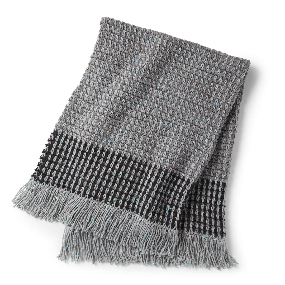 Crochet Blanket made in Bernat Softee Chunky Tweeds yarn