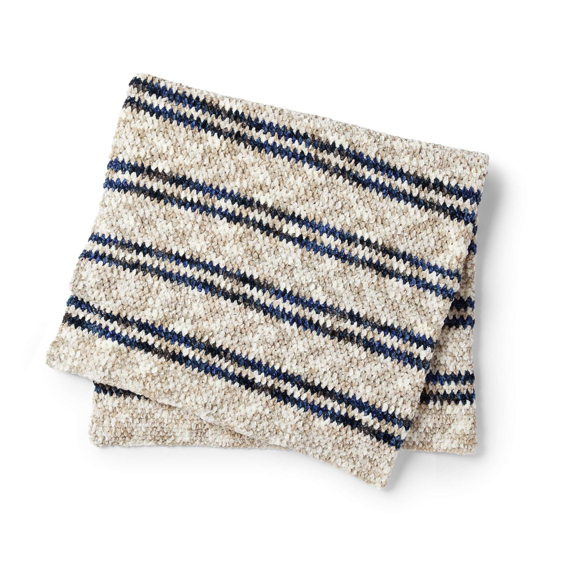 Free Bernat Moss Stitch Stripes Crochet Blanket Pattern