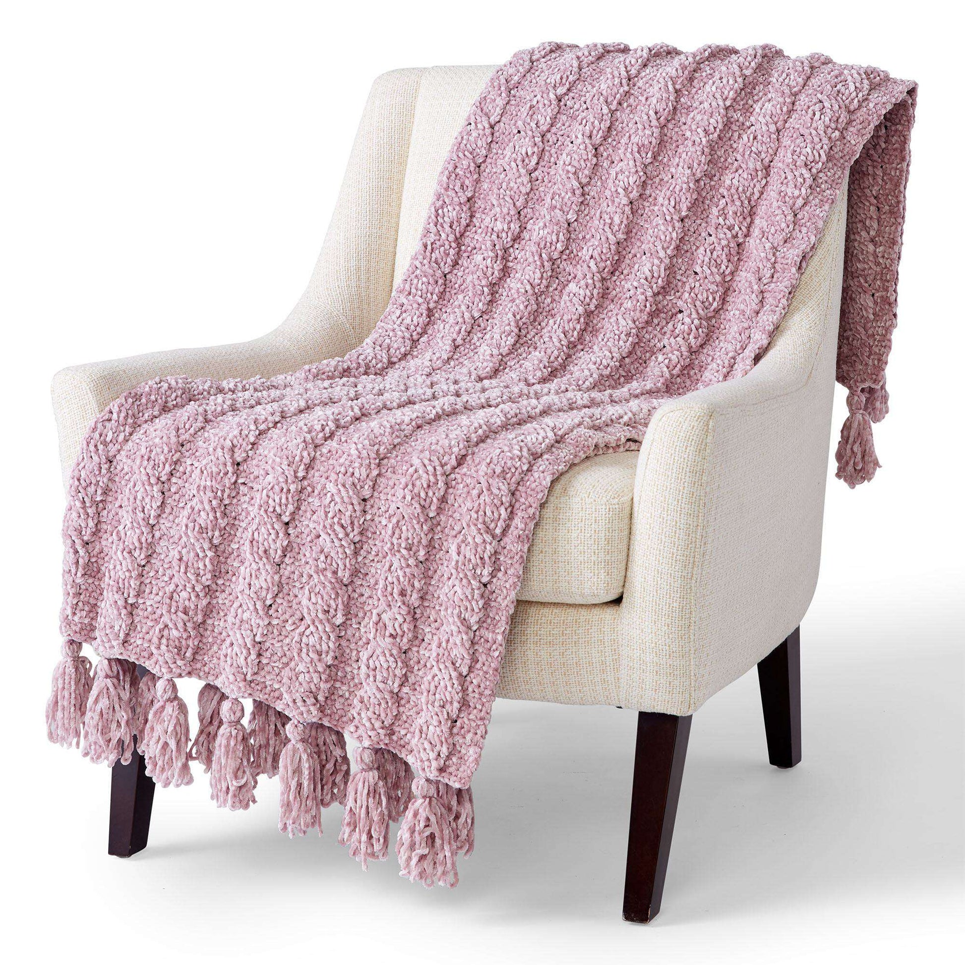 Free Bernat Velvet Cable Crochet Blanket Pattern