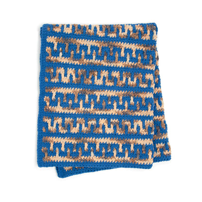 Bernat Greek Key Mosaic Crochet Blanket Crochet Blanket made in Bernat Blanket yarn