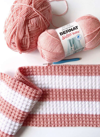 Bernat Crochet Fruity Stripes Crochet Baby Blanket Crochet Blanket made in Bernat Softee Baby yarn