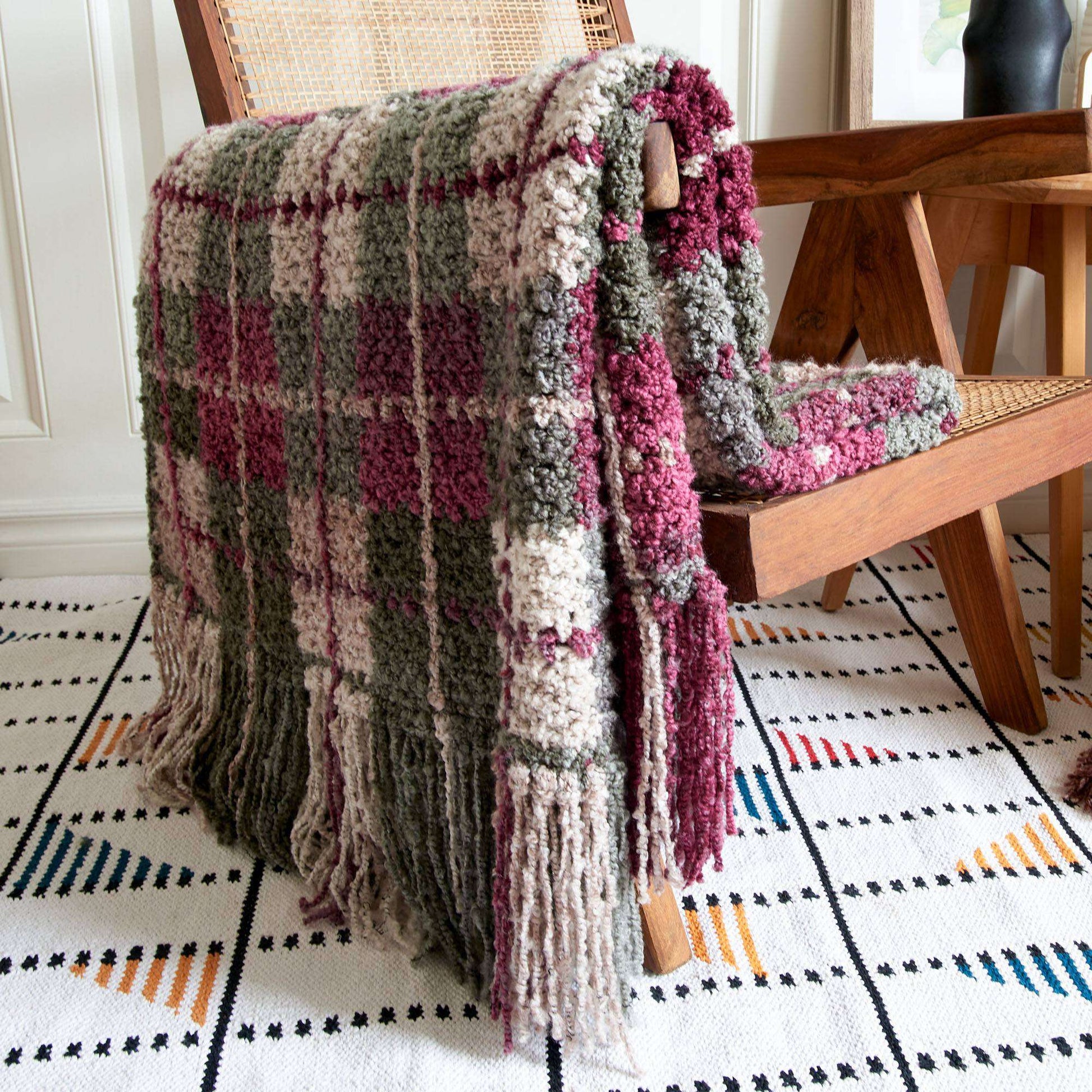 Free Bernat Mad For Plaid Crochet Blanket Pattern