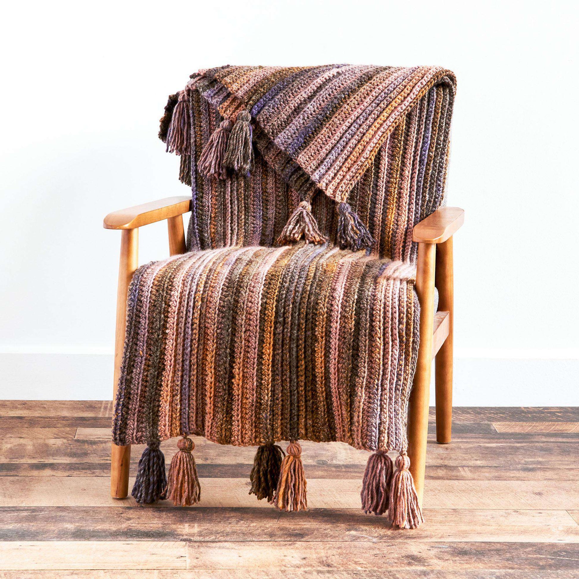 Free Bernat Ridge Mix Crochet Blanket Pattern