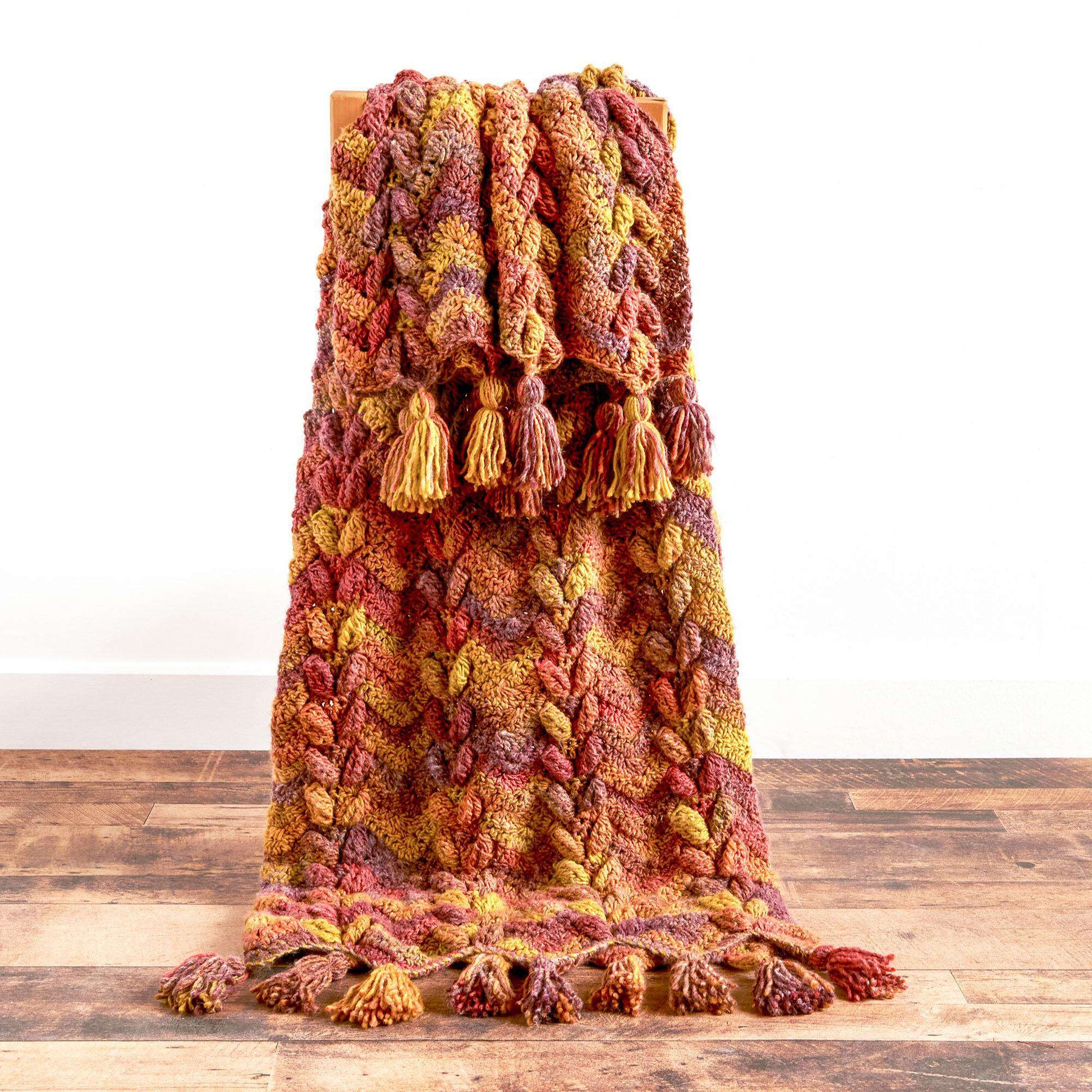 Free Bernat Waves & Leaves Crochet Blanket Pattern