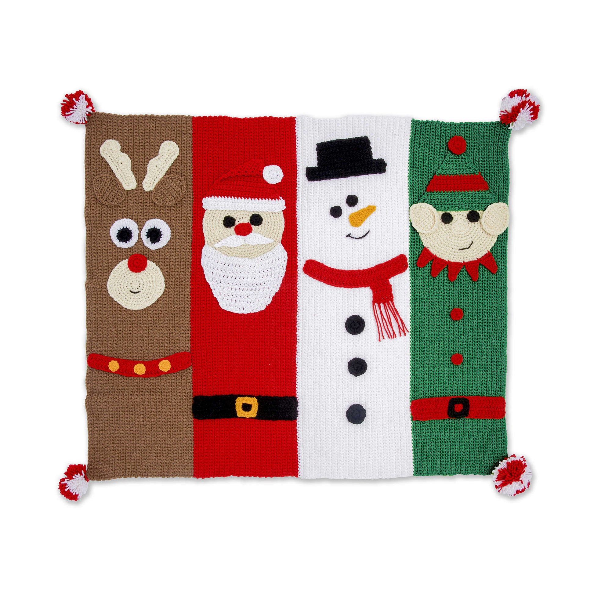 Christmas Characters Crochet Blanket Single Size