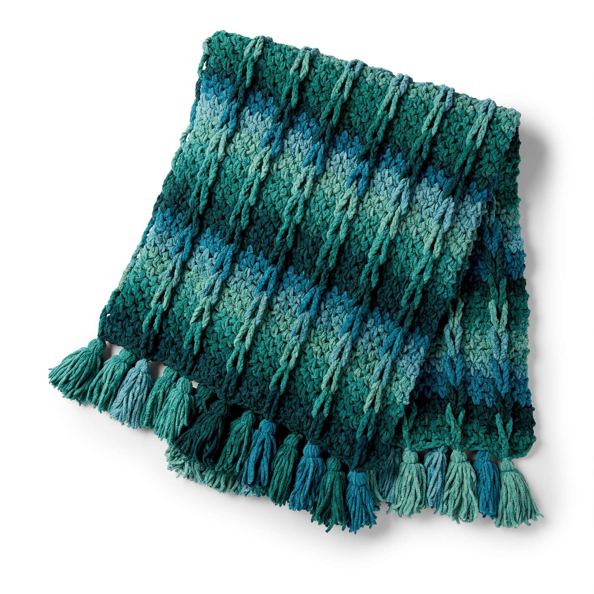 Free Bernat Mock Cable Crochet Blanket Pattern