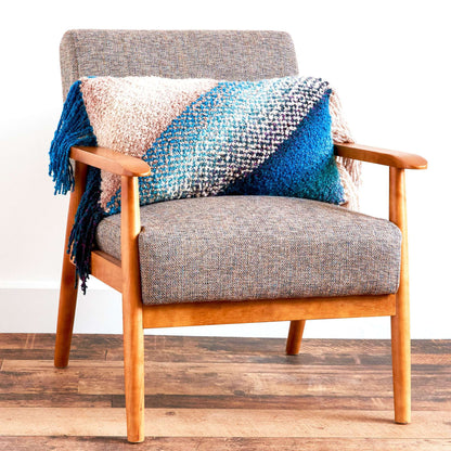 Bernat Color Slash Knit Pillow Crochet Pillow made in Bernat Toasty yarn