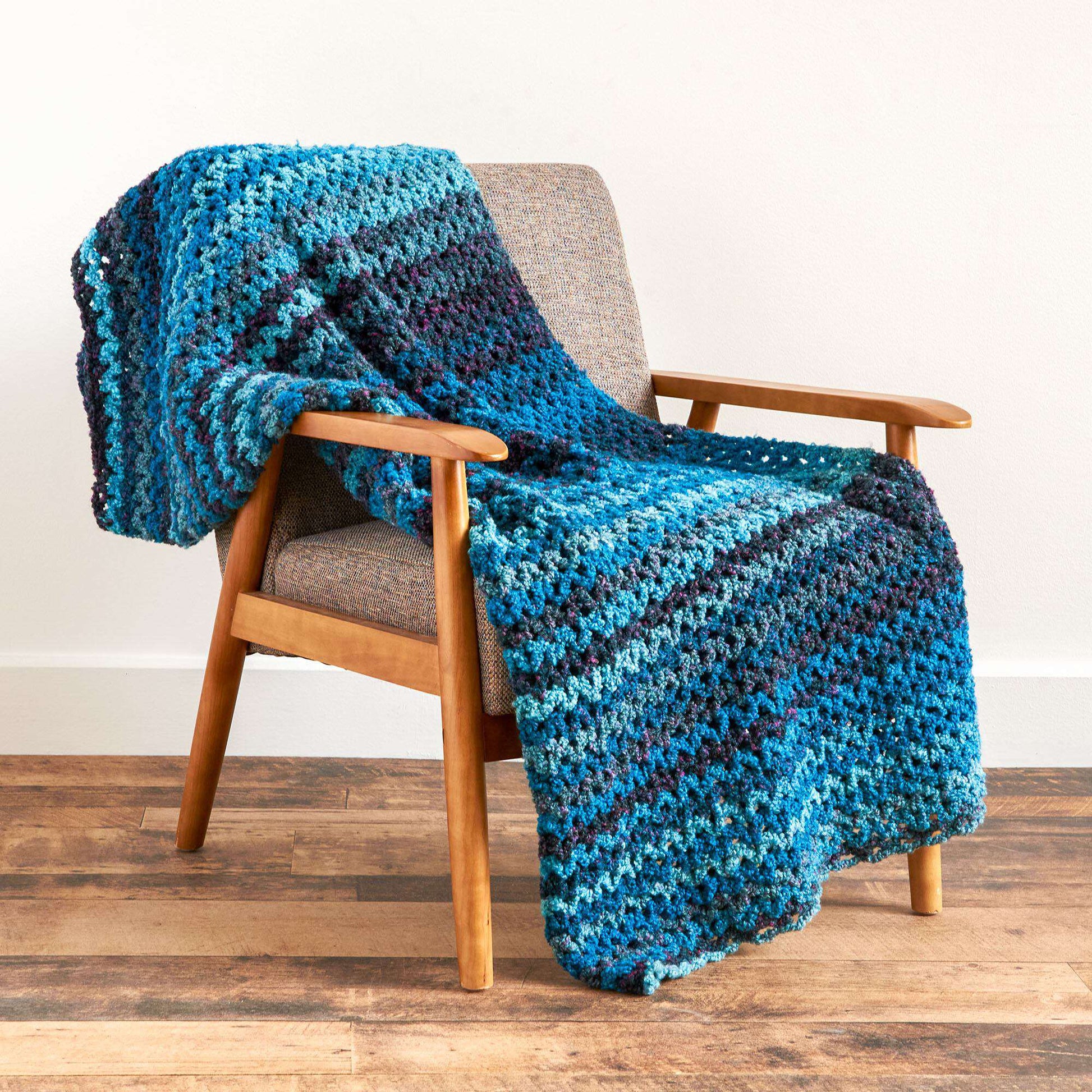 Free Bernat Wide V-Stitch Crochet Blanket Pattern